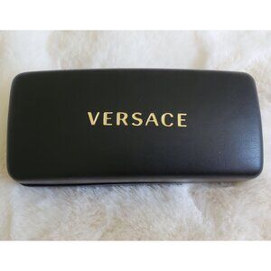New VERSACE Black Faux Leather Hard Clam Shell Sunglasses Glasses Case &…